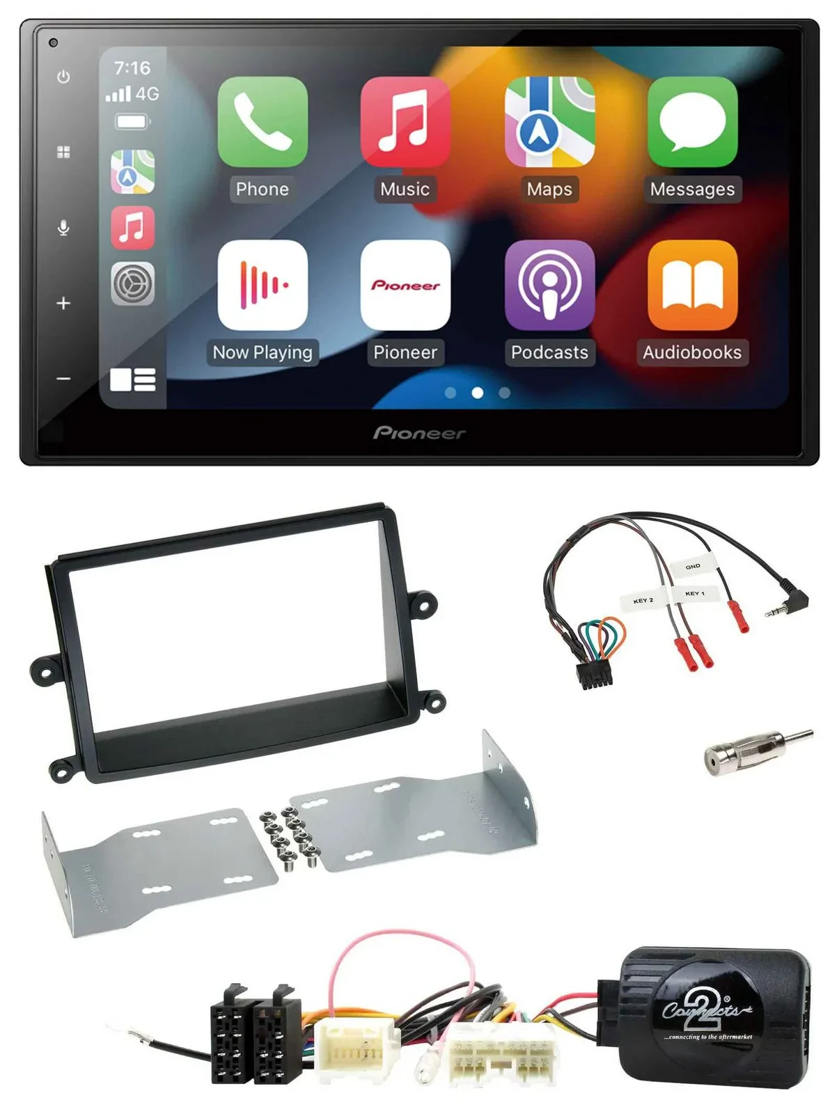 Pioneer DAB Bluetooth 2DIN USB Lenkrad Autoradio für Mitsubishi L200 06-15