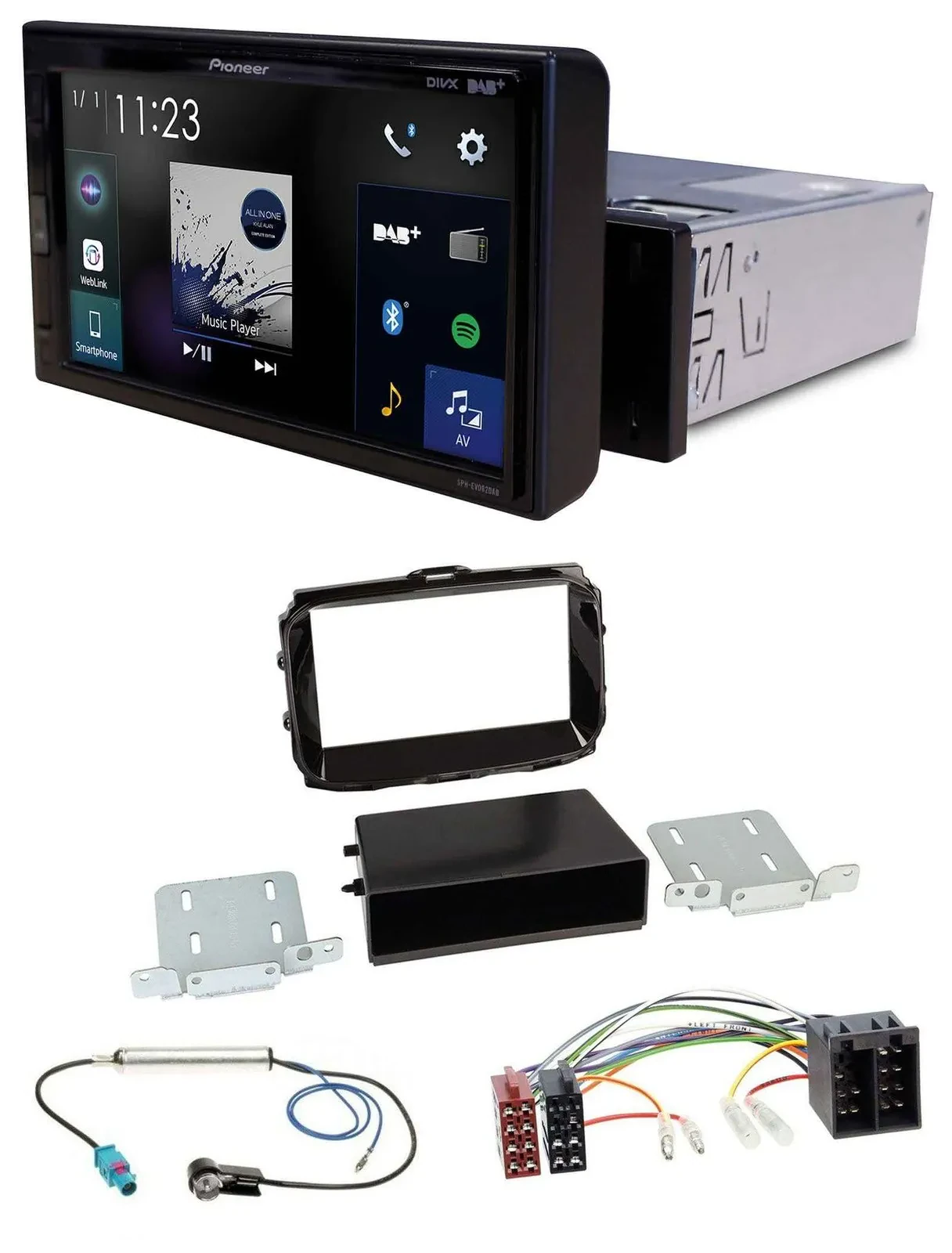 Pioneer DAB MP3 Bluetooth USB Autoradio für Alfa Giulietta ab 2013 ISO piano-sch