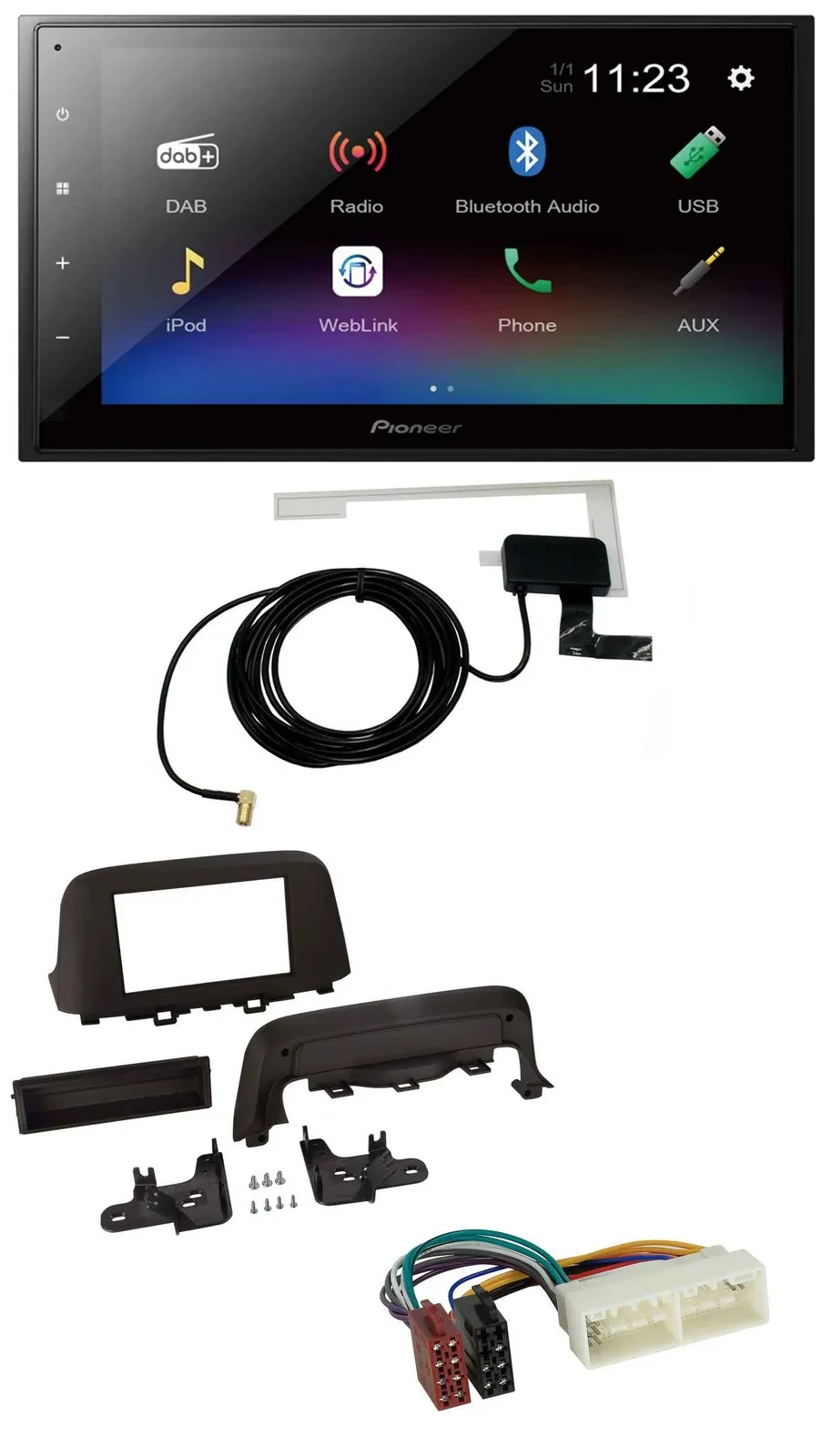 Pioneer DAB MP3 Bluetooth 2DIN USB Autoradio für Hyundai Kona (ab 2018)