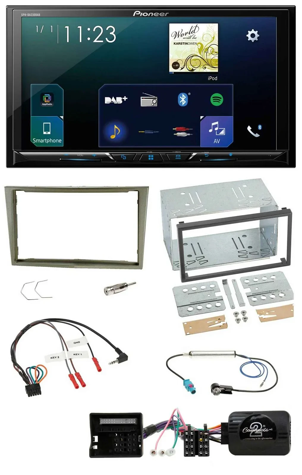 Pioneer Lenkrad Bluetooth USB 2DIN DAB Autoradio für Opel Corsa D Astra H Zafira