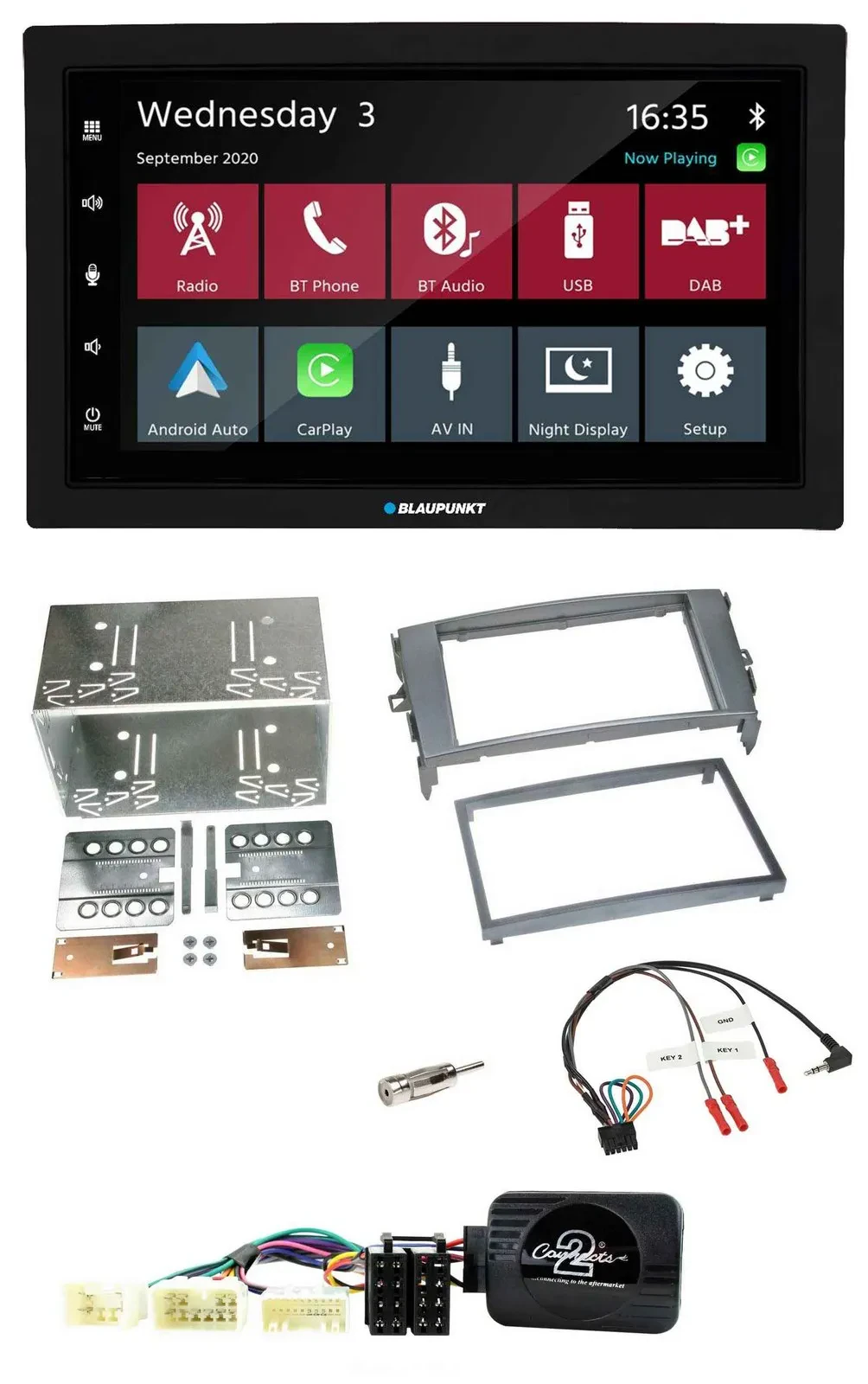 Blaupunkt DAB Bluetooth USB Lenkrad 2DIN Autoradio für Toyota Auris 2007-2011 an