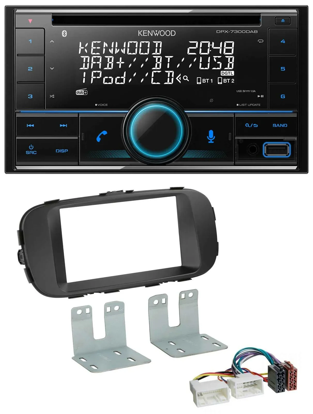 Kenwood CD 2DIN DAB USB MP3 Bluetooth Autoradio für Kia Soul ab 14 PS schwarz