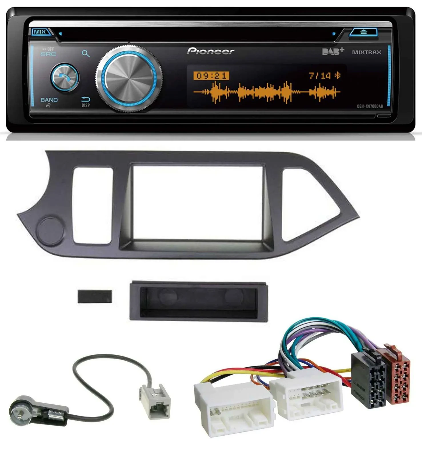 Pioneer MP3 DAB USB CD Bluetooth Autoradio für Kia Picanto ab 2011 ohne Start-St