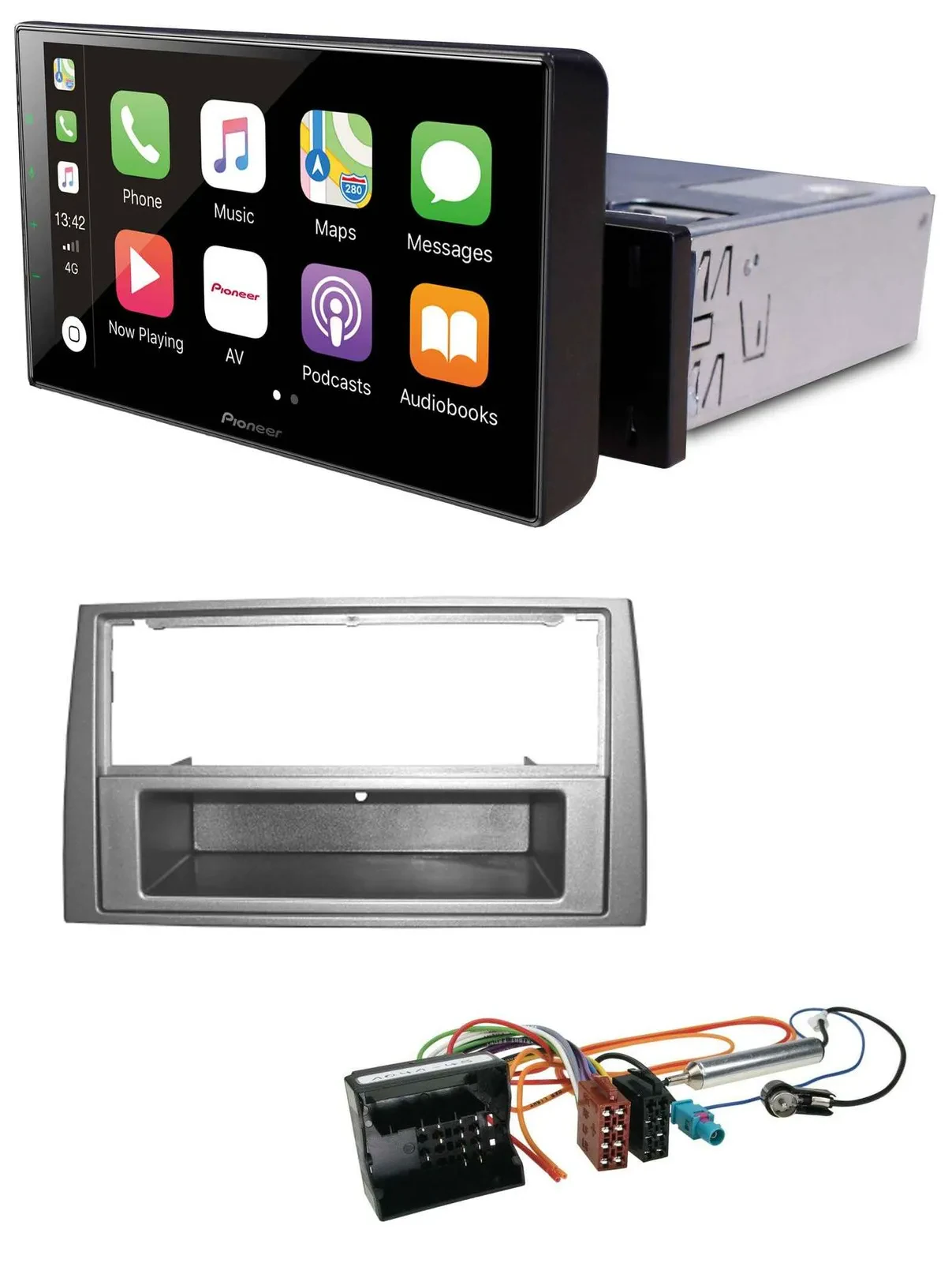 Pioneer Bluetooth MP3 DAB USB Autoradio für Peugeot 308 07-09 dunkelsilber