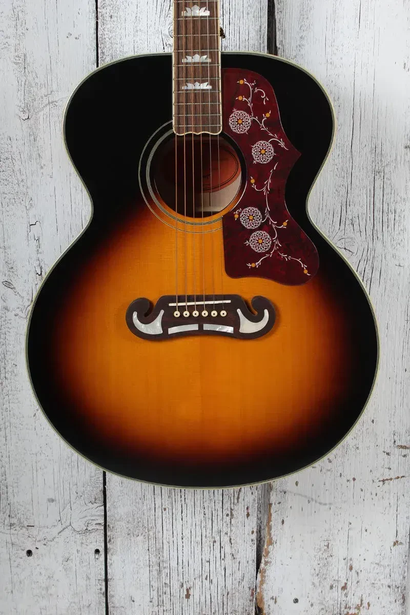 Epiphone J-200 Super Jumbo Acoustic Electric Guitar Aged Vintage Sunburst Gloss