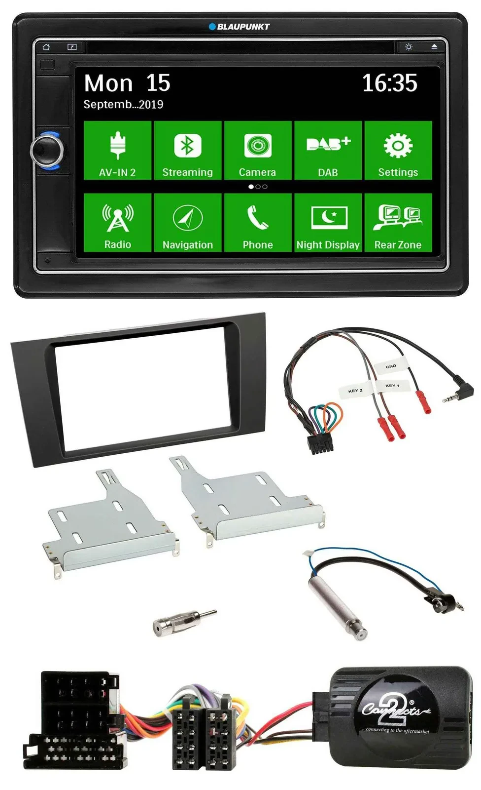 Blaupunkt Bluetooth 2DIN Lenkrad DAB USB TMC Navigation für Audi A4 1999-2001