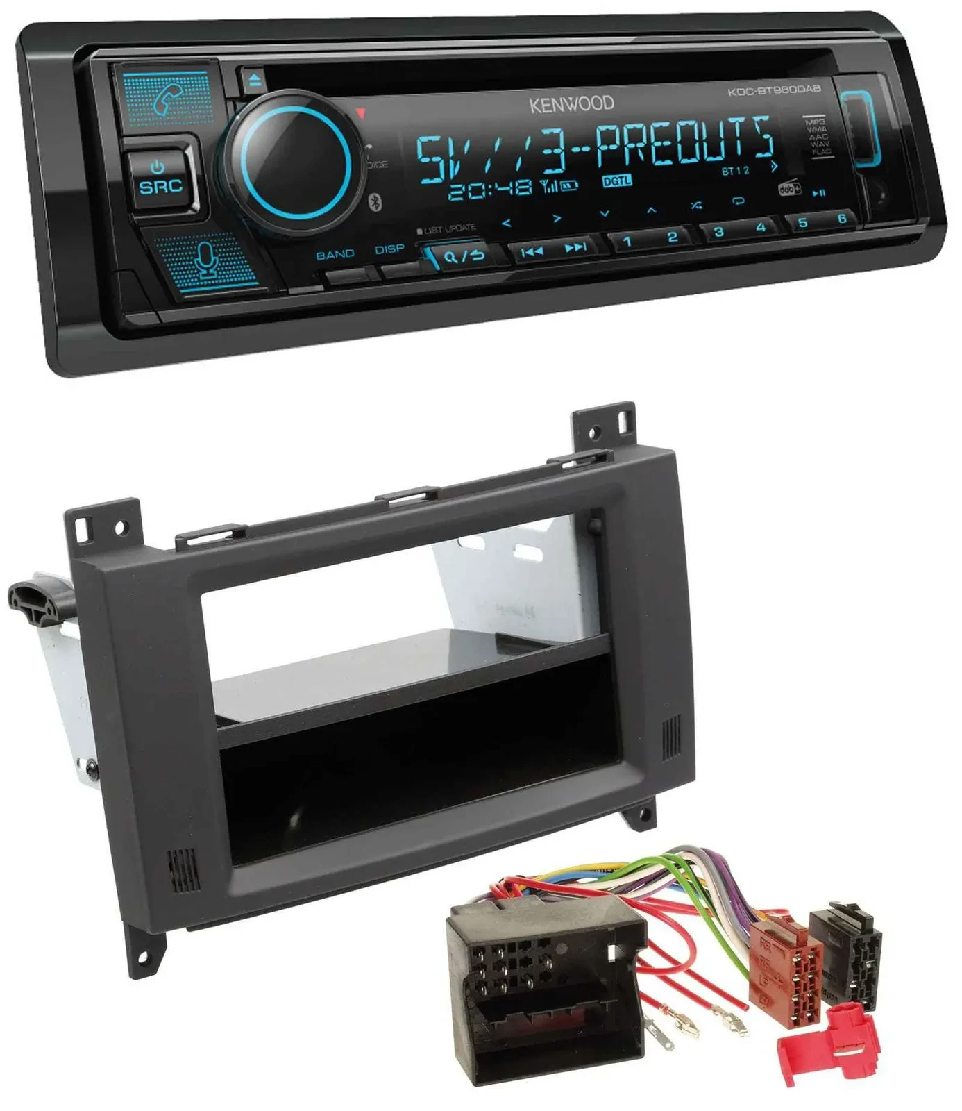 Kenwood Bluetooth USB CD MP3 DAB Autoradio für Mercedes A- B-Klasse Vito rubbert