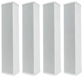 (4) Rockville WET ARRAY 5 WHITE Line Array Speakers For church/School/Auditorium