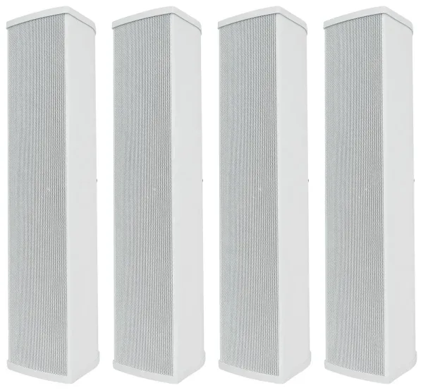 (4) Rockville WET ARRAY 5 WHITE Line Array Speakers For church/School/Auditorium