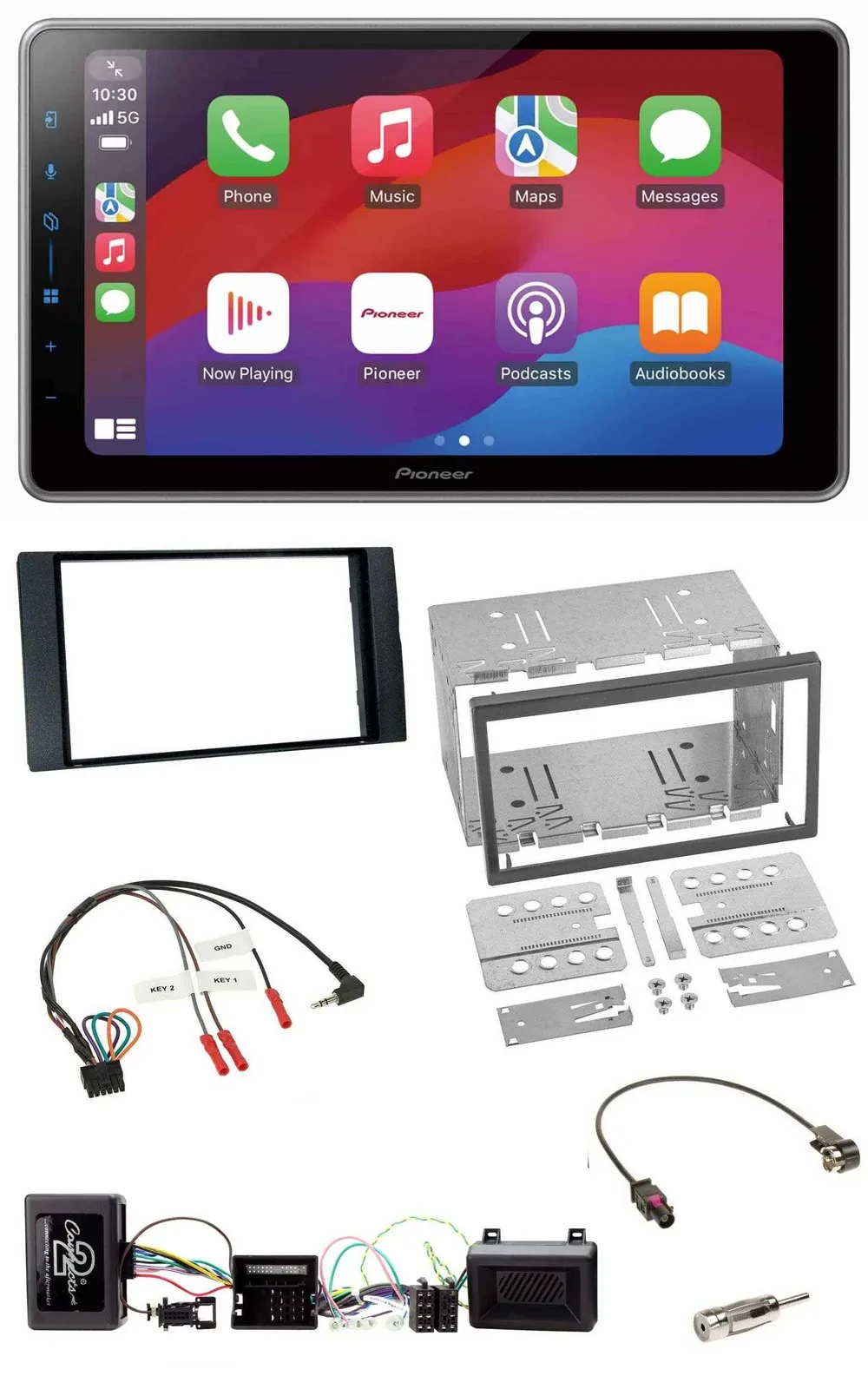 Pioneer Lenkrad USB DAB Bluetooth 2DIN Autoradio für Ford Kuga 2008-12 schwarz