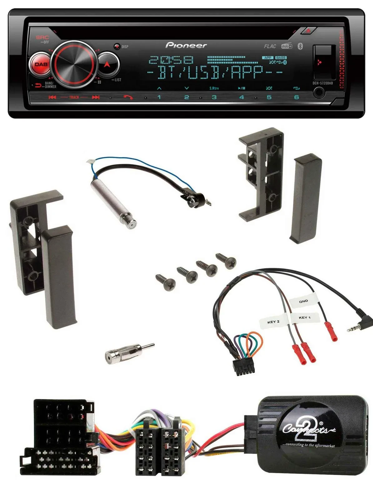 Pioneer Lenkrad DAB CD Bluetooth USB Autoradio für Audi A2 A3 A4 A6 1999-2000