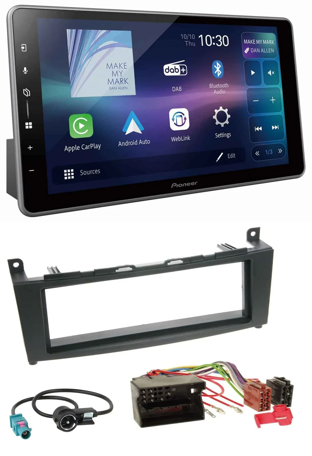 Pioneer Bluetooth USB DAB MP3 Autoradio für Mercedes C-Klasse W204 ab 2007