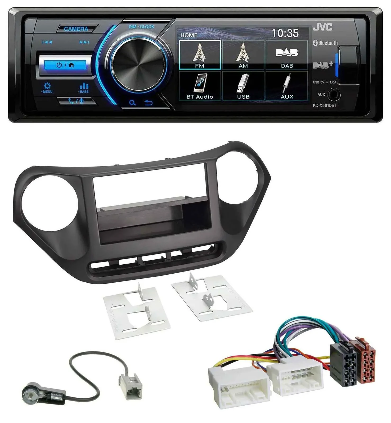 JVC Bluetooth MP3 USB DAB Autoradio für Hyundai i10 (ab 2013)