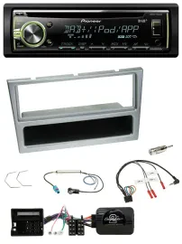 Автомагнитола Pioneer DAB, CD, USB, MP3, совместимая с управлением на руле, серебристая для Opel Corsa C, Tigra, Meriva