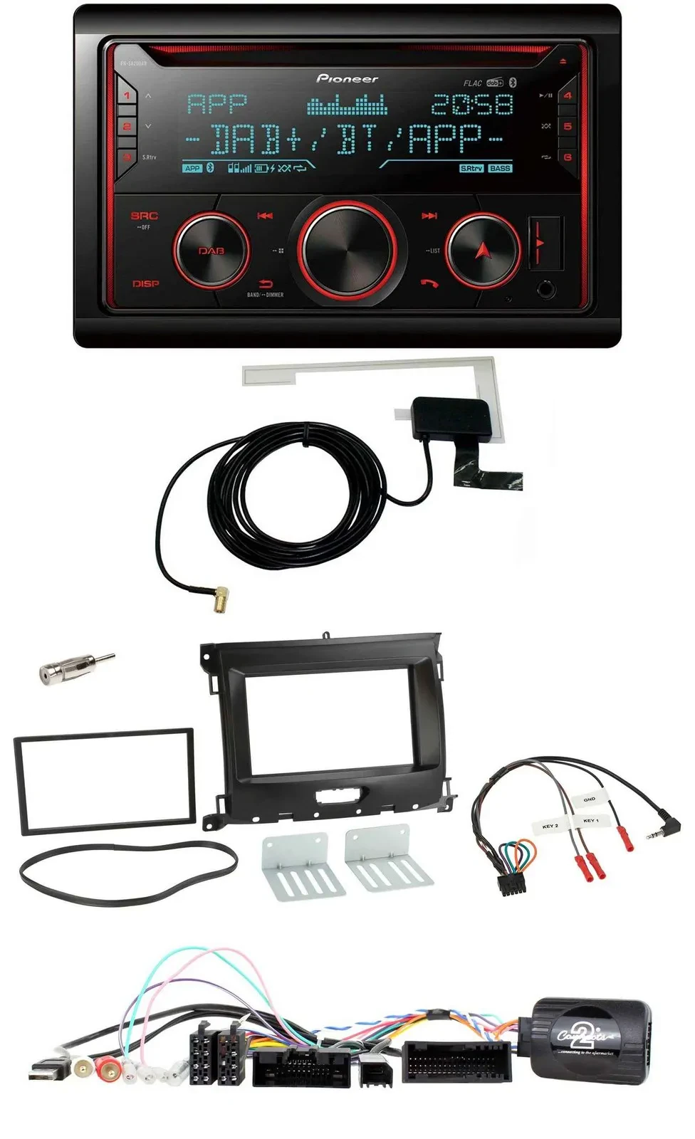 Автомагнитола для Ford Ranger XL Pioneer 2-DIN, DAB, USB, CD, Bluetooth