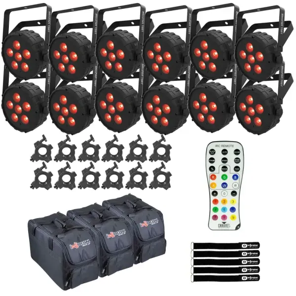 Светодиодный прибор Chauvet DJ SlimPAR T6 BT DMX RGB Compact с аксессуарами (12 штук)