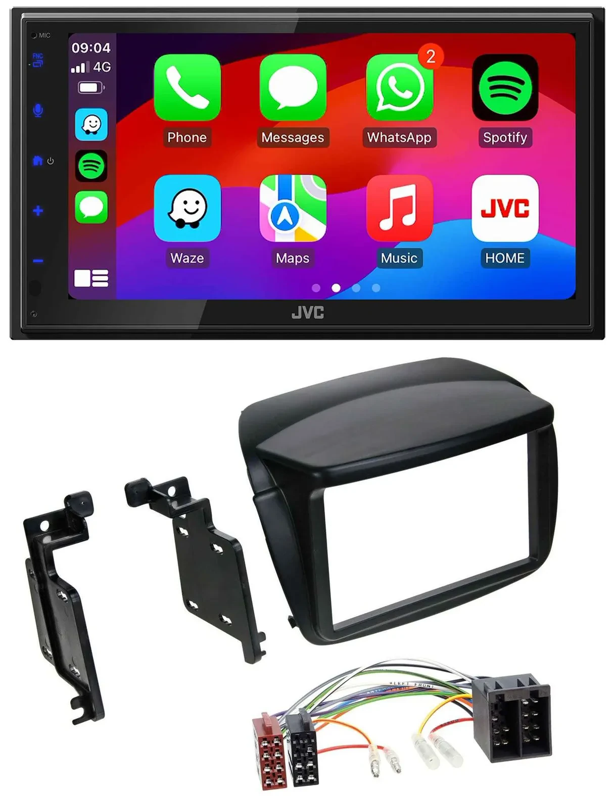 JVC Bluetooth USB MP3 2DIN DAB Autoradio für Fiat Doblo ab 10 Opel Combo ab 12