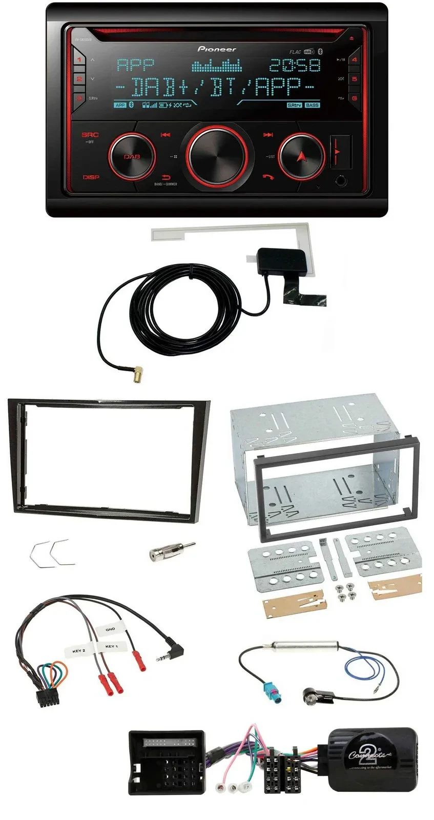 Pioneer 2DIN Lenkrad DAB USB CD Bluetooth Autoradio für Opel Zafira Corsa D Astr