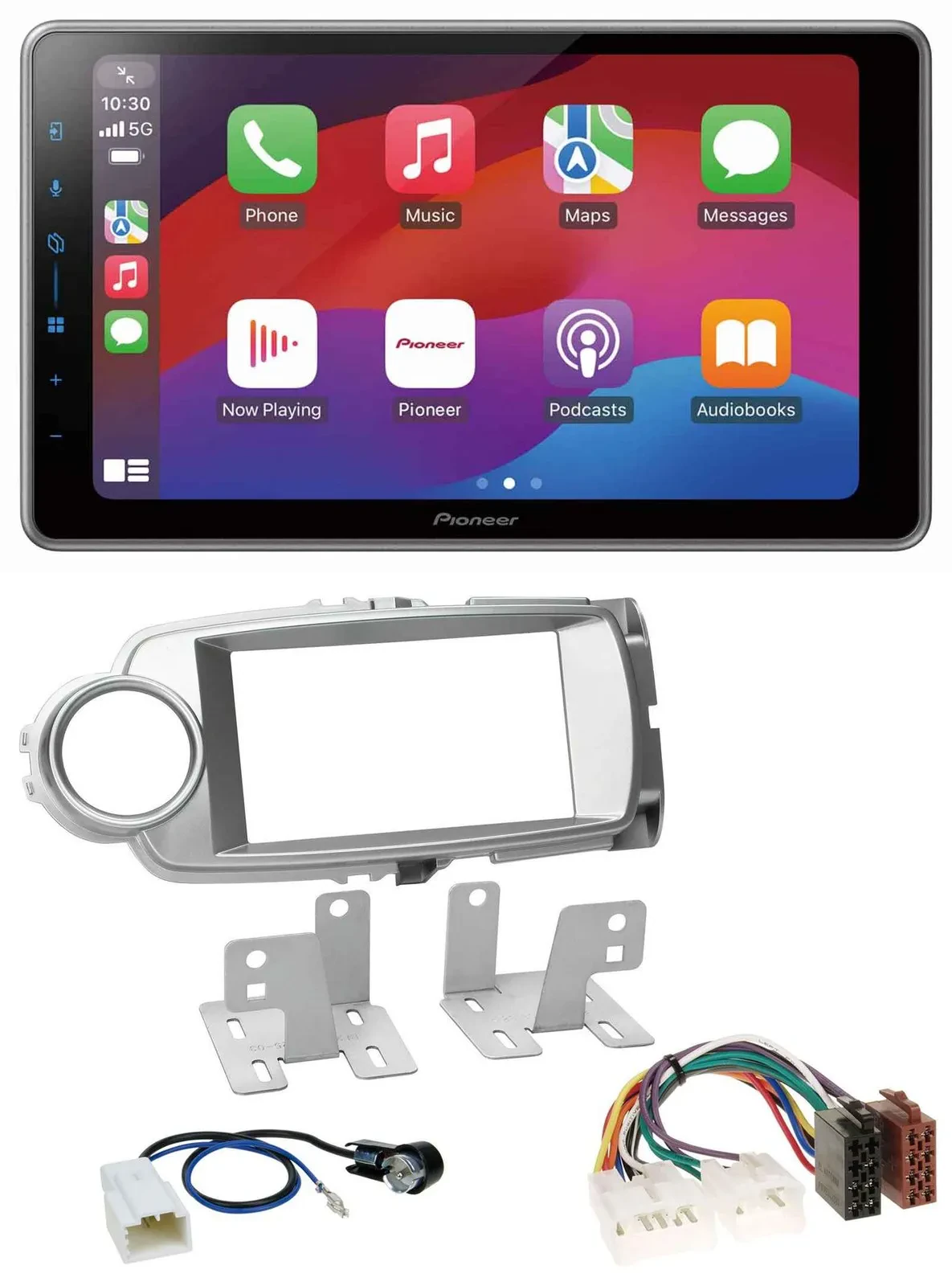 Pioneer MP3 USB DAB Bluetooth 2DIN Autoradio für Toyota Yaris 2011-2014 silber