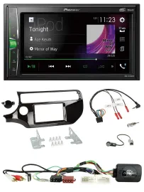 Pioneer 2DIN Lenkrad DAB USB Bluetooth Autoradio für Kia Rio UB ab 2015 piano sc