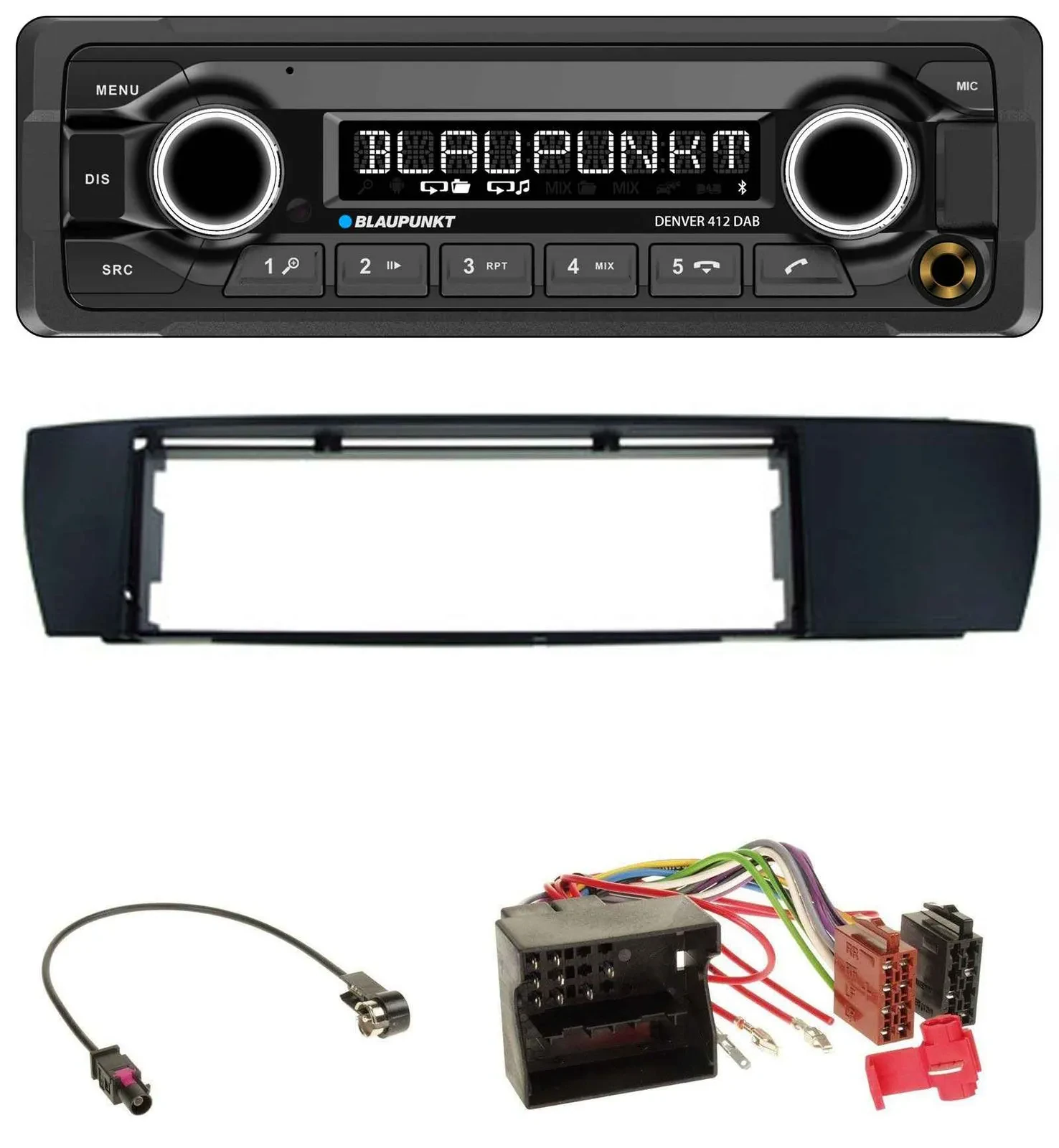 Blaupunkt Bluetooth DAB MP3 USB Autoradio für BMW X3 (E83 2004-2010) seitlich