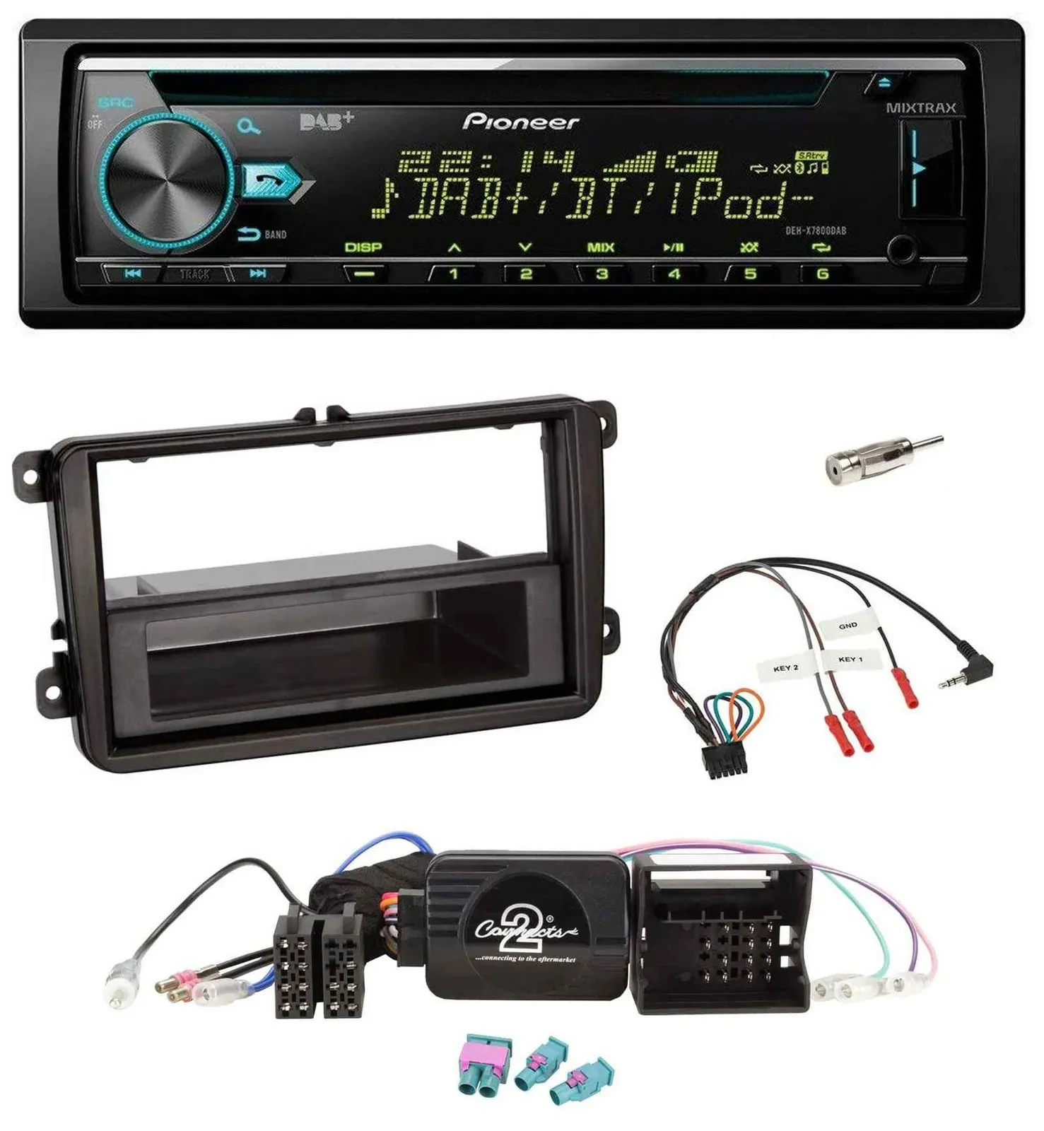 Pioneer DAB Lenkrad CD USB Bluetooth Autoradio für VW Passat Polo Scirocco Shara