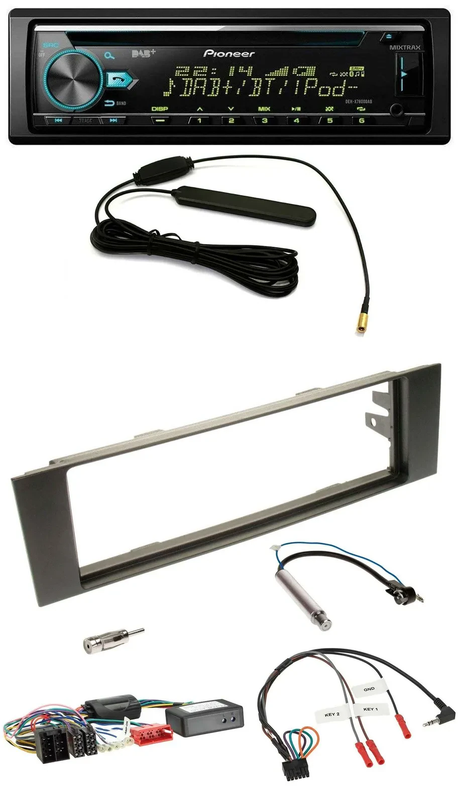 Pioneer CD MP3 Lenkrad DAB USB Autoradio für Audi A3 03-06 Teilsystemadapter