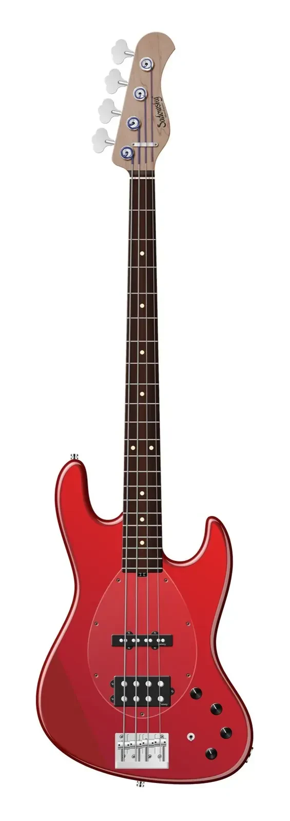 SADOWSKY 21-Fret Vintage M/J Bass, Morado FB, 4-String - Solid Candy Apple Red M