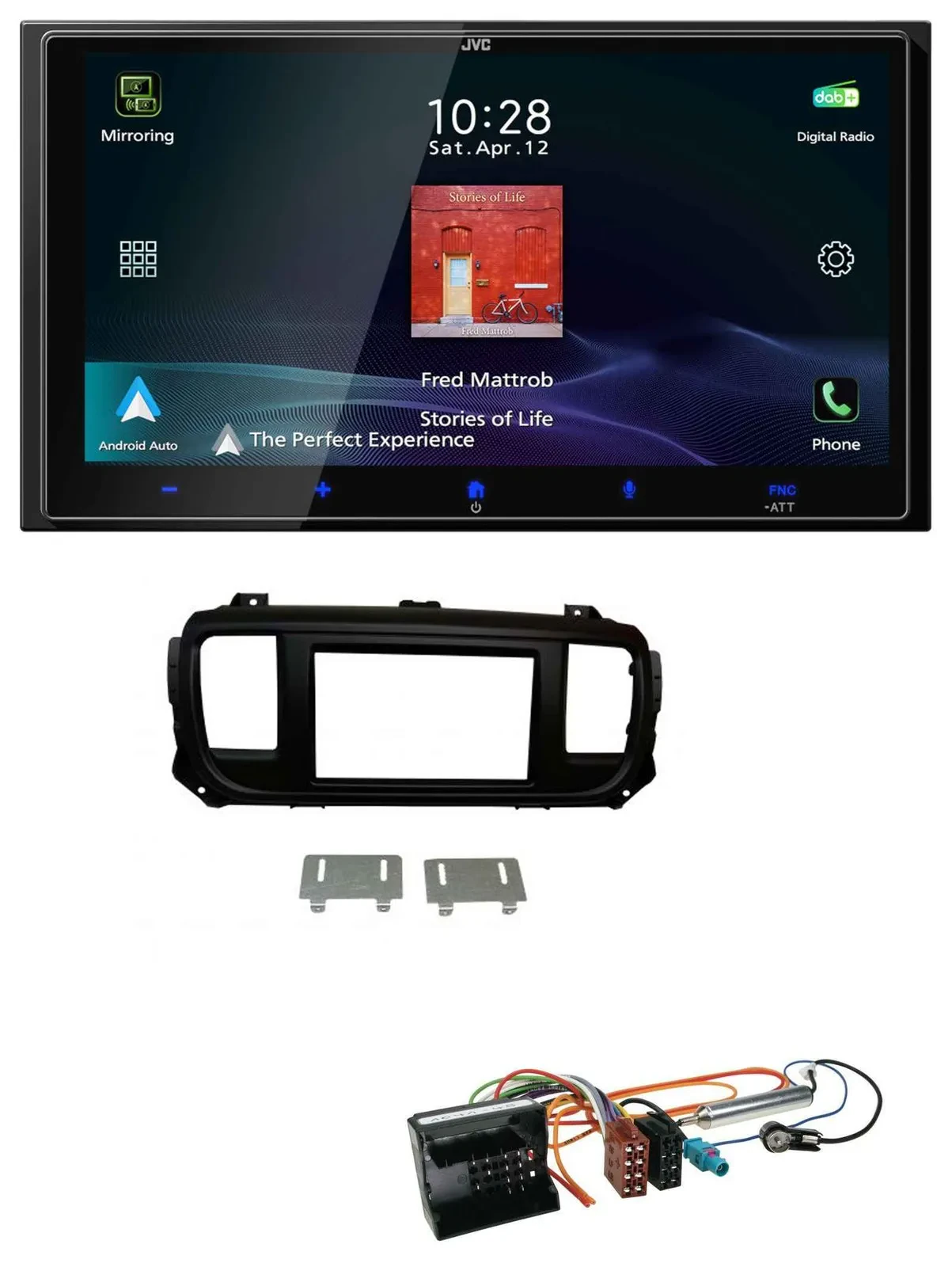 JVC USB Bluetooth 2DIN DAB MP3 Autoradio für Citroen Jumpy Dispatch Spacetourer