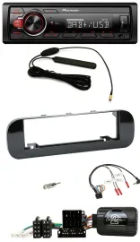 Автомагнитола Pioneer 1DIN, DAB, USB, управление с руля, для Fiat Panda (2012–2020), черный глянец
