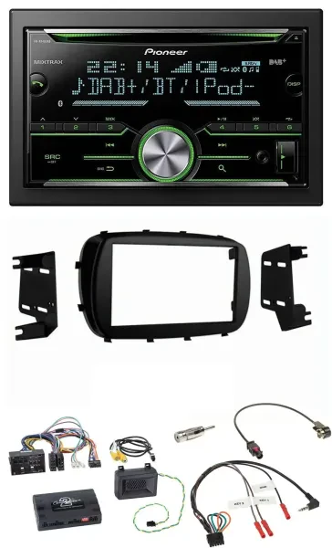 Pioneer Bluetooth Lenkrad DAB 2DIN USB CD Autoradio für Fiat 500X ab 2014