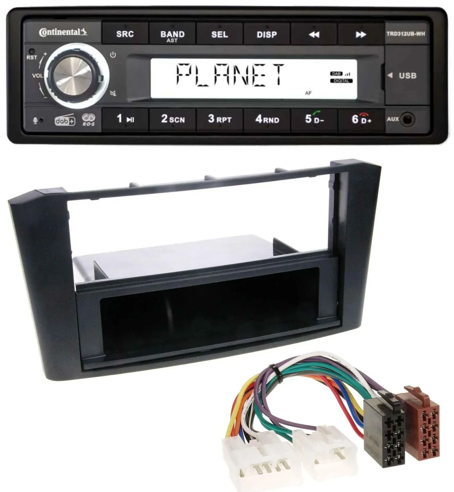 Continental USB 1DIN AUX DAB MP3 Autoradio für Toyota Avensis T25 (2003-2009)