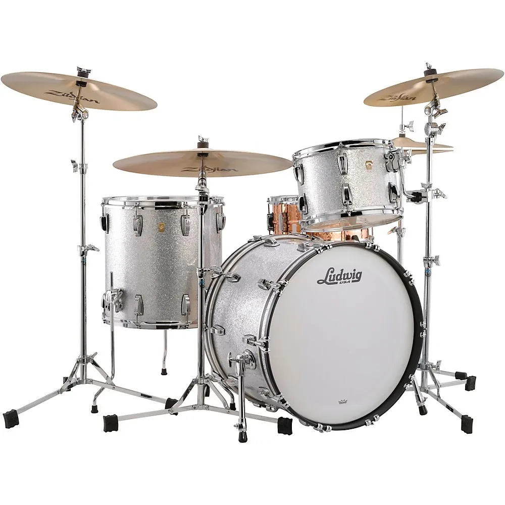 Ludwig Classic Maple 3-Piece Fab Shell Pack with 22 in. Bass Drum Silver Sparkle