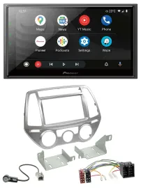 Pioneer USB 2DIN DAB MP3 Bluetooth Autoradio für Hyundai i20 12-14 man. Klima
