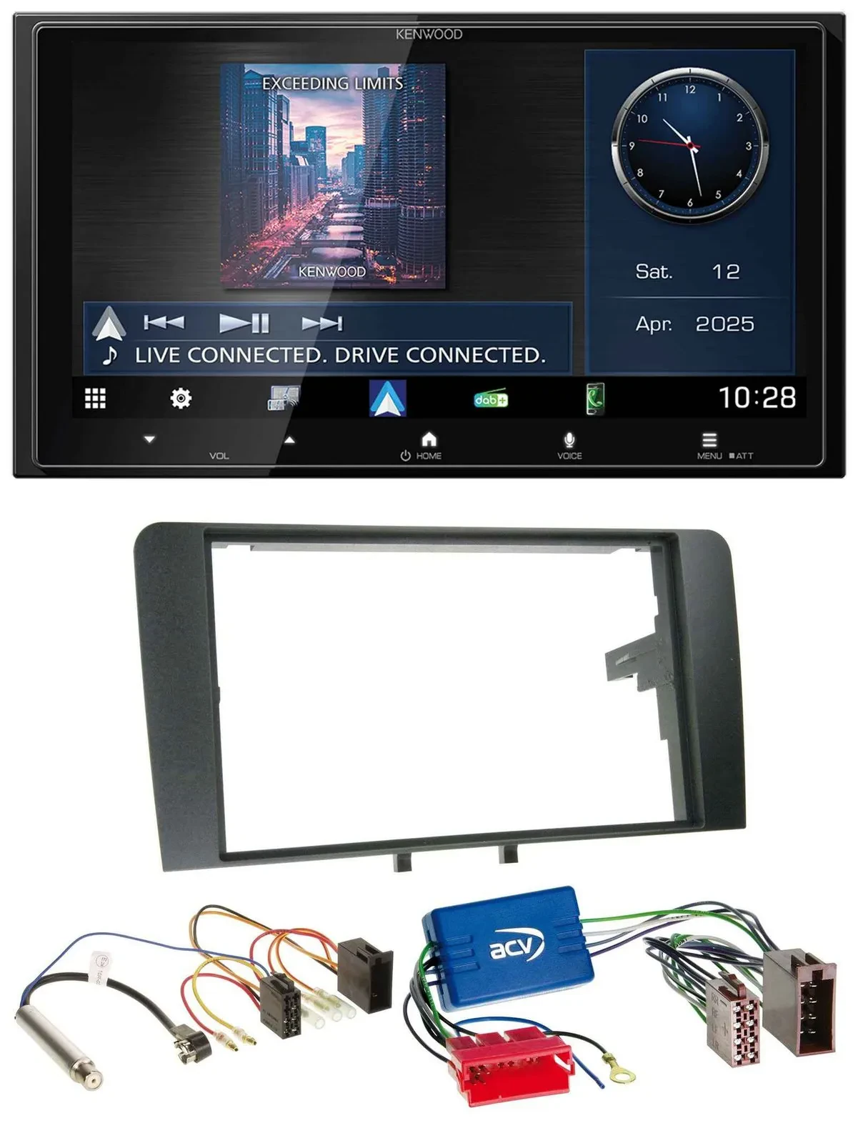 Kenwood Bluetooth 2DIN USB DAB MP3 Autoradio für Audi A3 8P 03-06 Aktivsystem IS