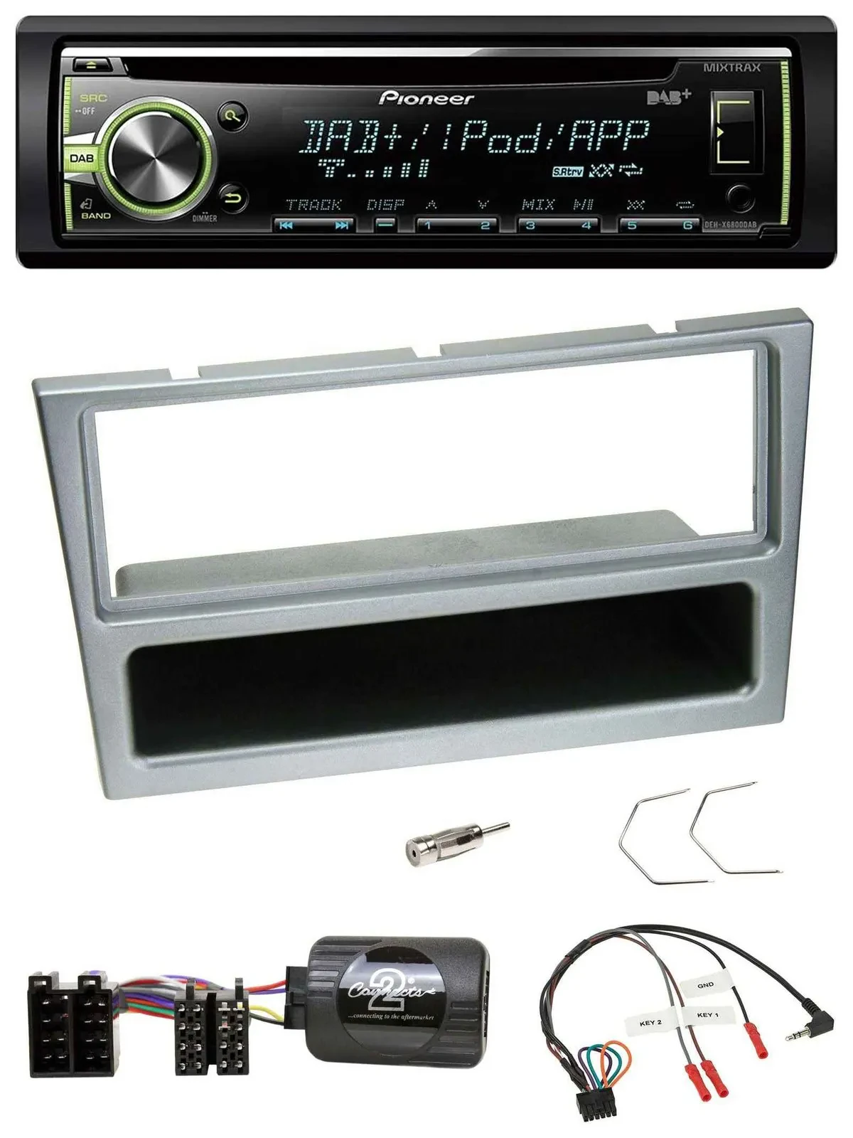Pioneer DAB USB MP3 Lenkrad CD Autoradio für Opel Corsa C 2000-2004 silber