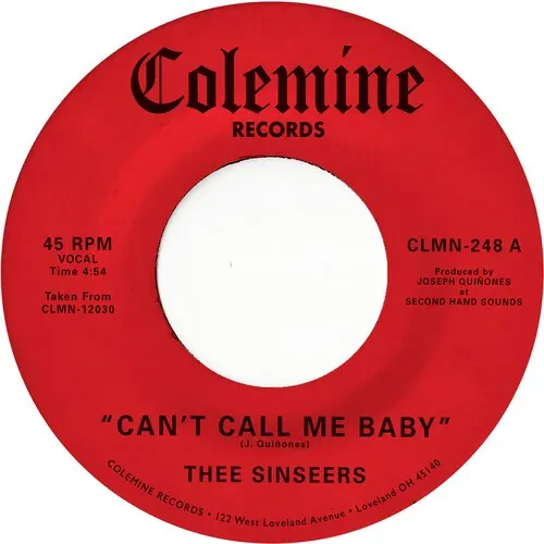 Виниловая пластинка Thee Sinseers – Can't Call Me Baby / Take A Chance (Релиз 2024)