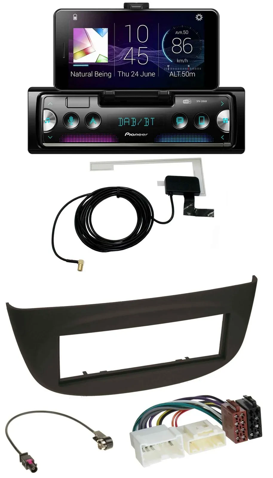 Pioneer DAB Bluetooth MP3 USB Autoradio für Renault Twingo ab 2012 schwarz