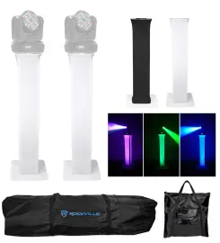 2) Totem Stands+Black+White Scrims For 2) American DJ INNO COLOR BEAM Lights