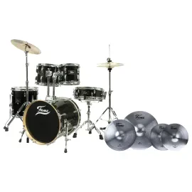 FAME Maple Standard Jungle Drum-Set Schwarz inkl. 20" Ride 16" Crash 14" HiHat