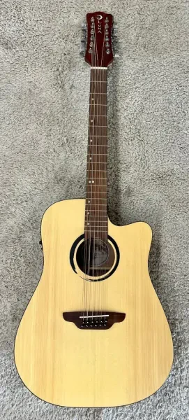 Luna Wabi Sabi Dreadnought Solid Top 12 String Acoustic Electric Guitar -B stock