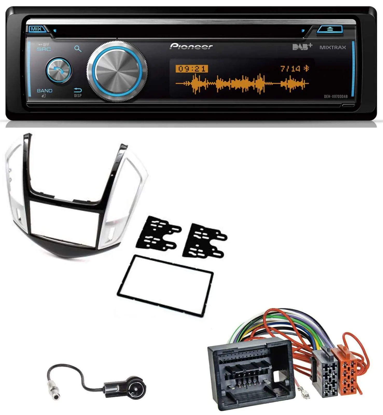Pioneer MP3 DAB USB CD Bluetooth Autoradio für Chevrolet Cruze 2011-2016 silber