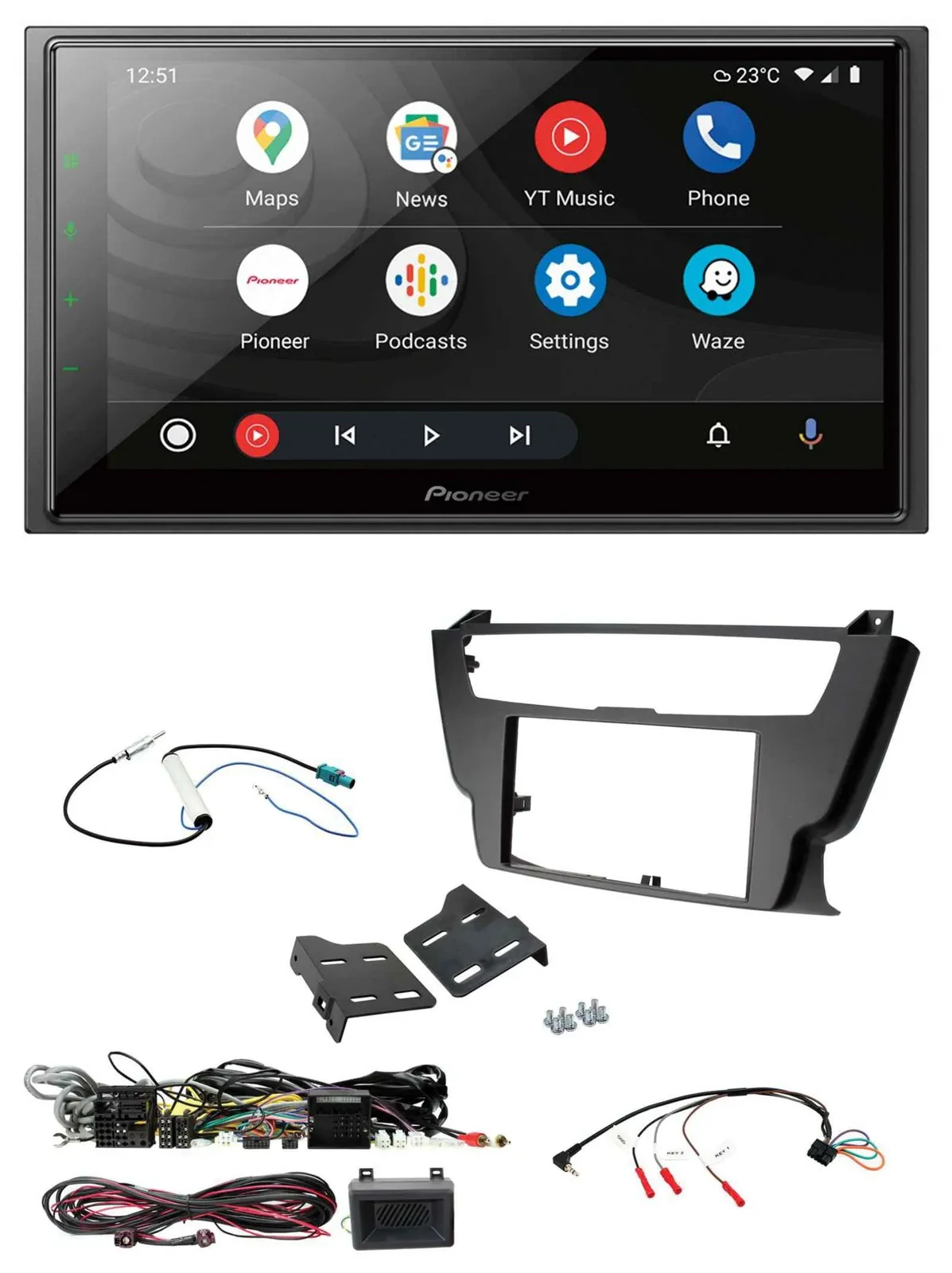 Pioneer USB 2DIN DAB Lenkrad Bluetooth Autoradio für BMW 3er 4er 2012-2016 ohne