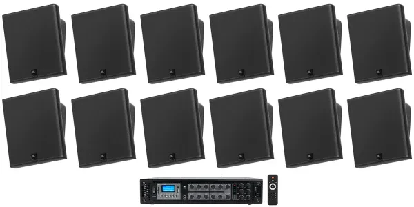 Настенная акустика JBL SLP12/T Black с усилителем (12 штук)