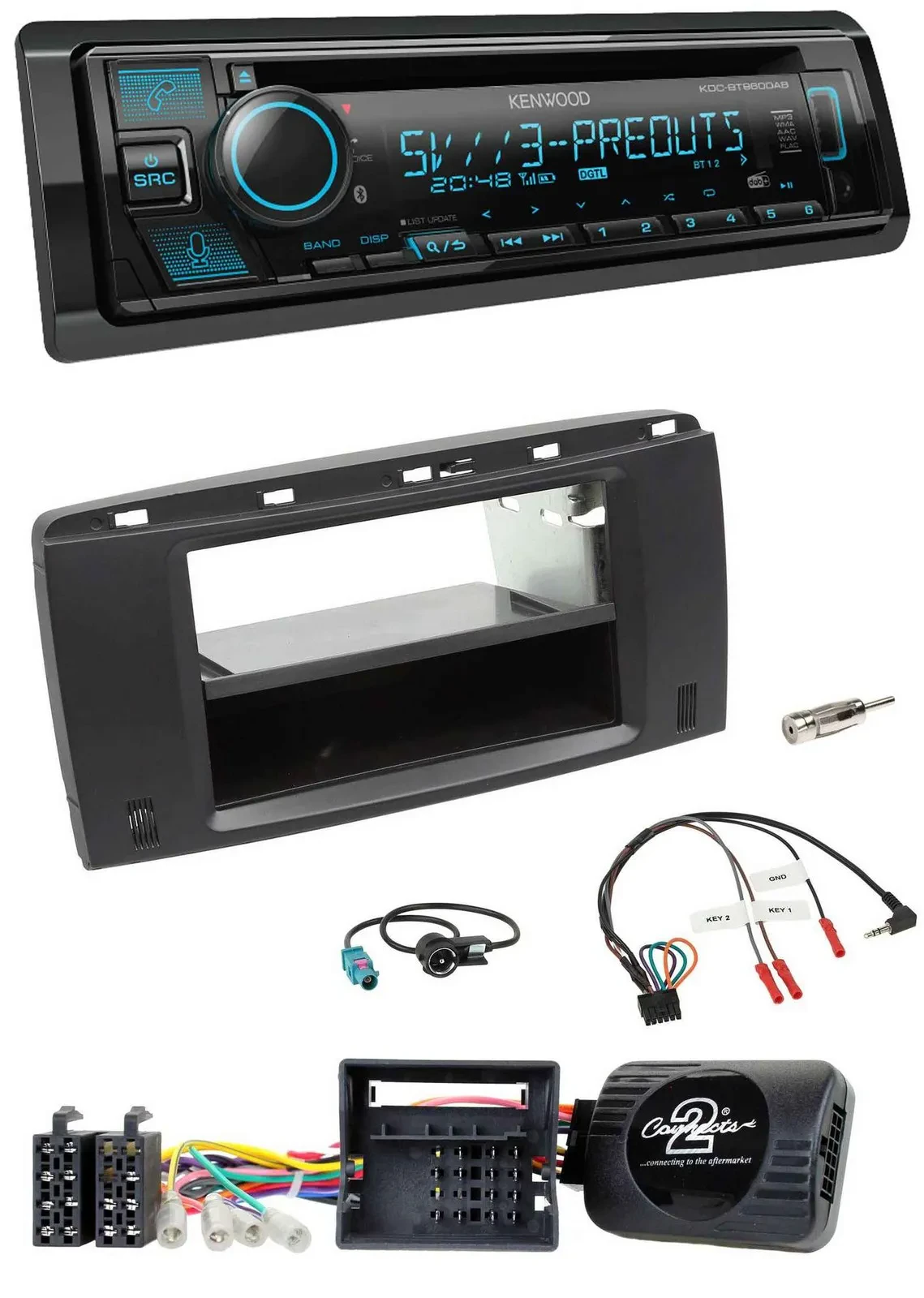 Kenwood Bluetooth USB CD Lenkrad DAB Autoradio für Mercedes R-Klasse W251 2006-2