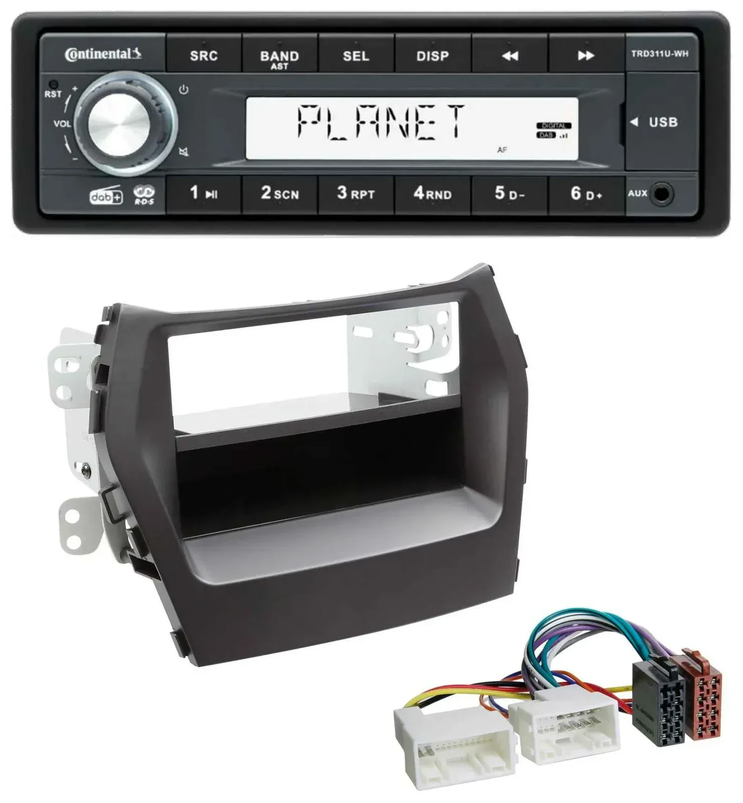 Автомагнитола для Hyundai Santa Fe Continental 1-DIN MP3 USB AUX DAB