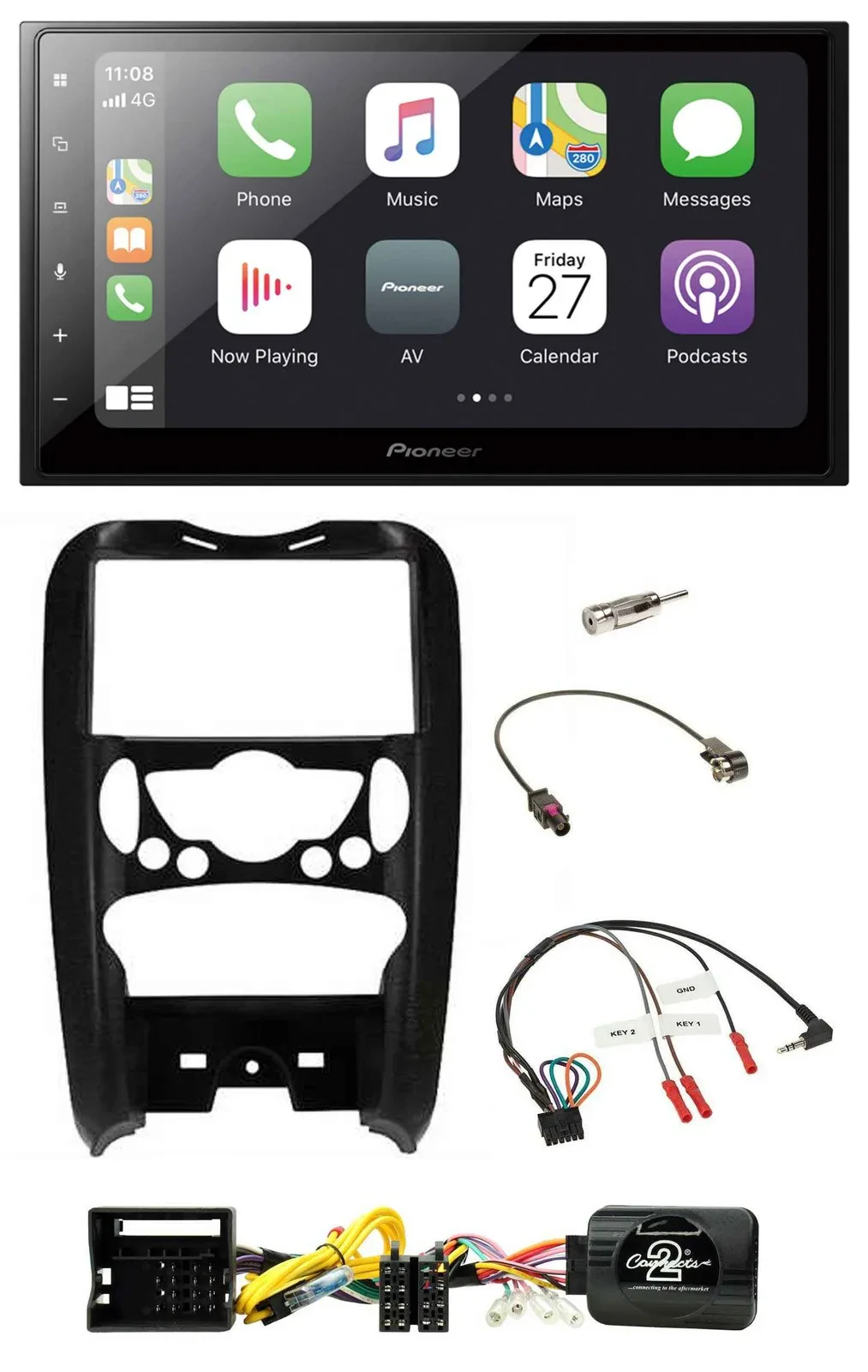 Pioneer Lenkrad Bluetooth DAB 2DIN USB Autoradio für Mini Cooper 2006-2014