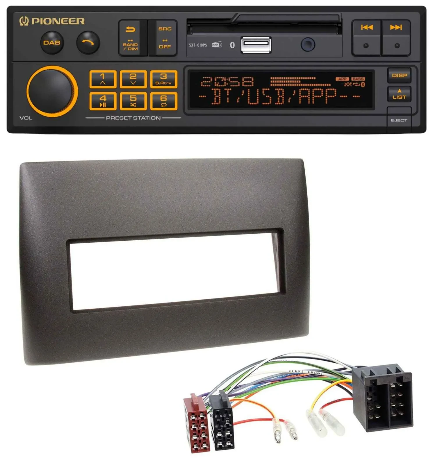 Pioneer DAB MP3 USB Bluetooth Autoradio für Fiat Stilo (192, 2001-2008)