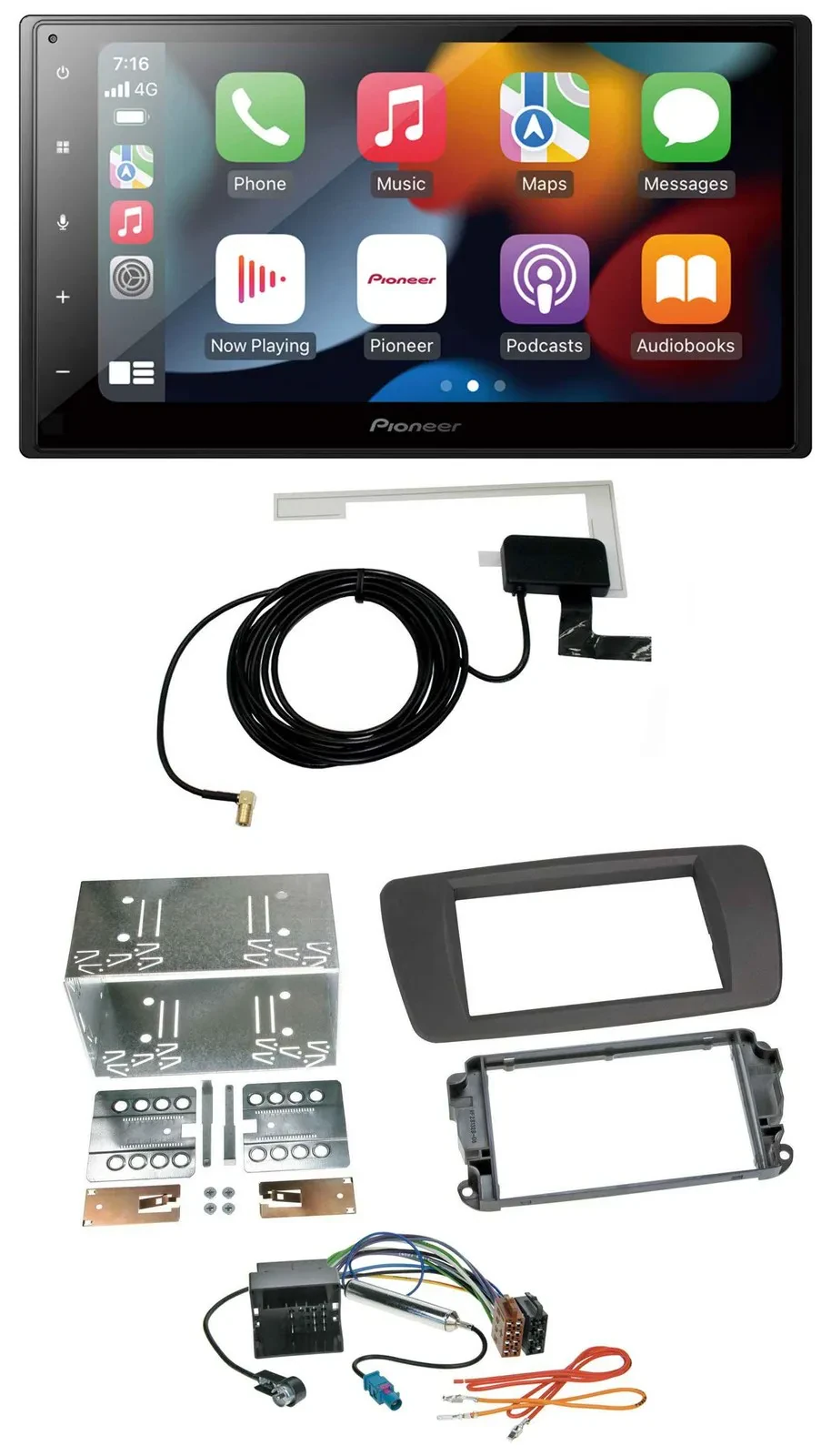 Pioneer MP3 USB Bluetooth DAB 2DIN Autoradio für Seat Ibiza ab 08 tuam-grey