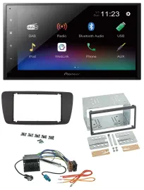 Автомагнитола Pioneer 2DIN USB Bluetooth DAB MP3 для Seat Ibiza (с 2008), черный